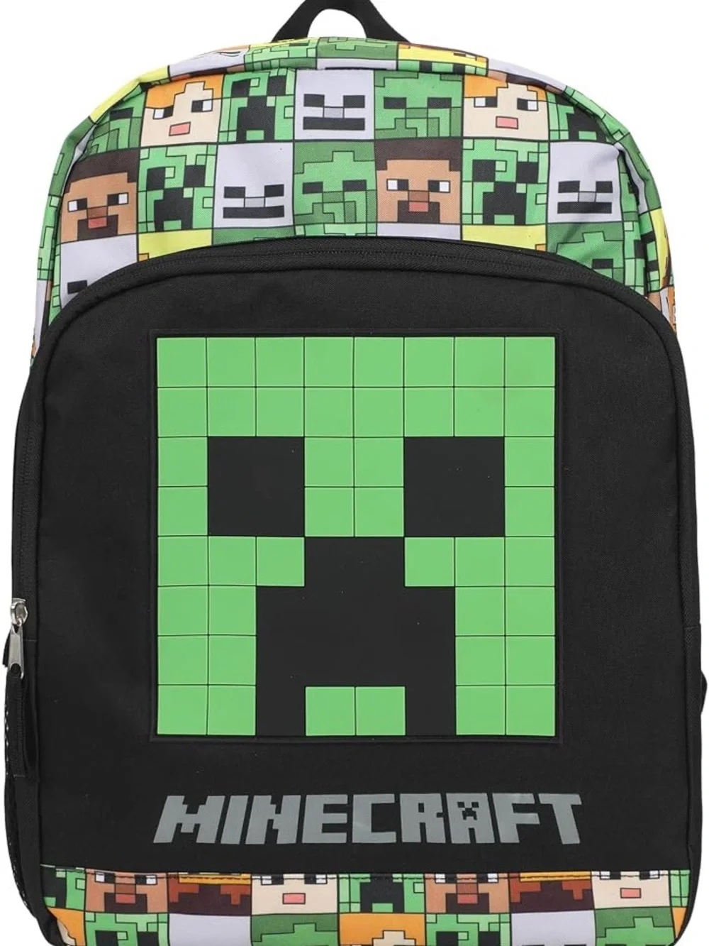Minecraft Creeper Print Kids Backpack - Green & Black New No Tag